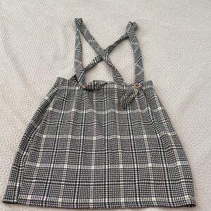 Ardene Black and White Plaid Mini Skirt